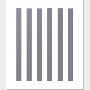 Dusty Purple and White Thick Stripe Pattern Posters and Art